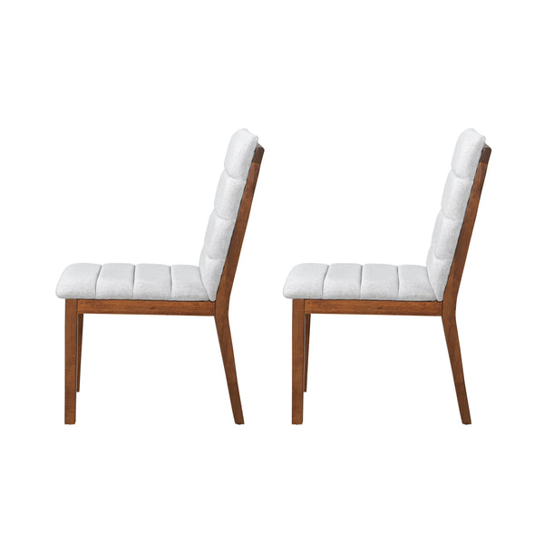 English Elm Walnut Tufted Upholstery Dining Chairs Set of 2 – Ergonomic High-Density Foam, Durable Stitching, Compact Elegance N842P299015B