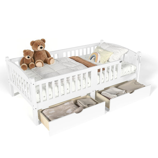 English Elm Metal Twin Over Full Bunk Bed White Steel Frame Space Saving Slat Support for Teens White W1580P383105