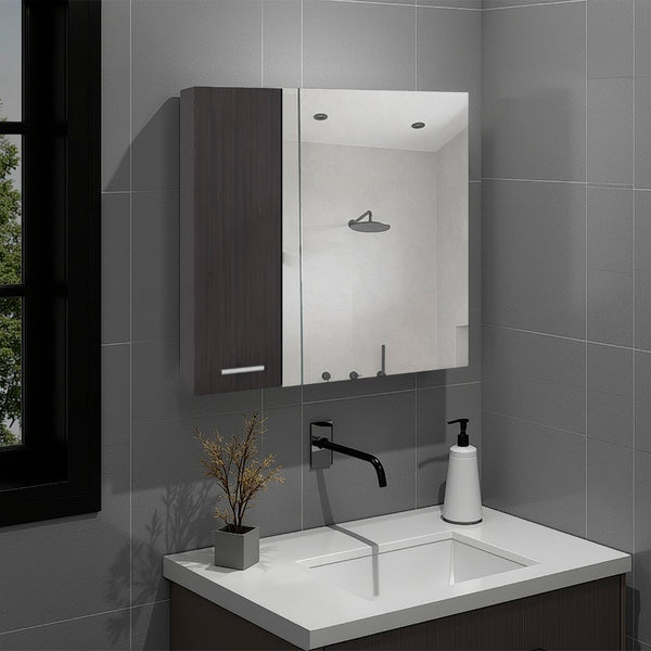 English Elm Sines Wall Mounted Mirrored Medicine Cabinet Four Shelf Humidity Resistant Bathroom Storage B200P484462