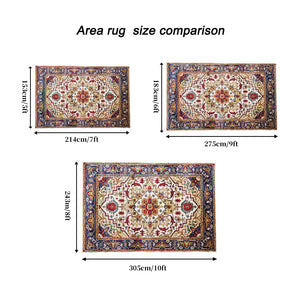 English Elm Area Rug 6X9 Vintage Bohemia Floral Design In Blue/Gold - Non-Slip, Washable & Perfect For Any Room! W2907P265116