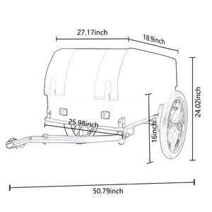 English Elm Heavy-duty Bike Cargo Trailer Oxford Fabric Waterproof Cover 88 Lb All-terrain W2932P326771