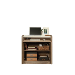 English Elm Library Base - Contemporary Brown Storage Solution With Integrated Power For Home & Office Organization B356P402734