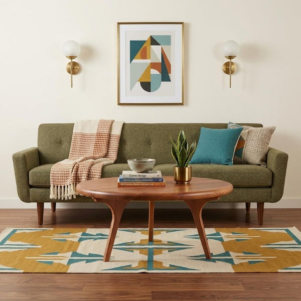 34 Inch Solid Walnut Round Coffee Table for Modern Living Room Decor Enthusiasts