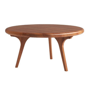 34 Inch Solid Walnut Round Coffee Table for Modern Living Room Decor Enthusiasts