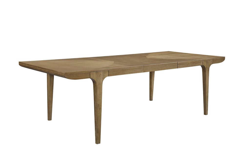 English Elm Leg Eucalyptus Dining Table - Tan Solid Wood & MDF, Extendable 78"→100", Curved Tapered Legs, Durable Veneer B2699P396165