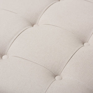 Baxton Studio Baxton Studio Carlotta French Country Coffee Table Ottoman with Weathered Oak & Beige Linen Charm Square TSF-9329-Beige-Otto