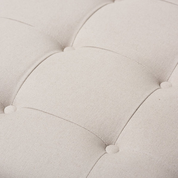 Baxton Studio Baxton Studio Carlotta French Country Coffee Table Ottoman with Weathered Oak & Beige Linen Charm Square TSF-9329-Beige-Otto