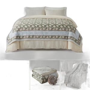 108 Inch Floral Cotton Comforter Oversized Botanical Luxurious Bedroom Bedding Statement