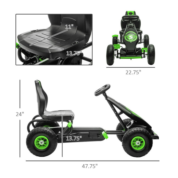 English Elm Aosom Youth Scooter Steel Frame Dual Caliper Brakes Inflatable Tire Kids Ride W2225P217461