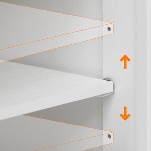 English Elm K&K 46.5'' Farmhouse Kitchen Island Cart with Beaded Drapes, Drop Leaf, Power Hub, Ample Storage White N707P254872W