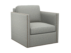 Lexington Hinsdale Swivel Accent Chair with Nailhead Trim and Plush Down Cushion for Living Rooms Blue/Aqua 7607-11SW-71