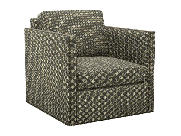 Hinsdale Swivel Accent Chair with Nailhead Trim and Plush Down Cushion for Living Rooms