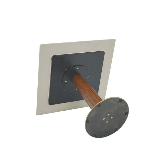 English Elm Modern Square Dining Table - 33.5" Sintered Stone Top With Wood Legs & Gold Base For Small Spaces P2 W1535S00599-GIGA