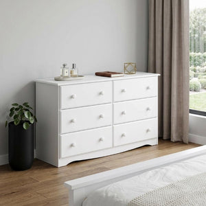 48 Inch Solid Wood Six Drawer Dresser for Elegant Bedroom Storage and Timeless Organization
