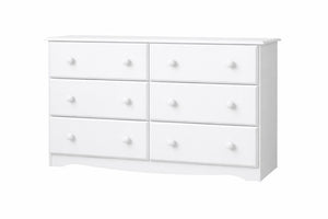 HomeRoots 48 Inch Solid Wood Six Drawer Dresser for Elegant Bedroom Storage and Timeless Organization White 760738