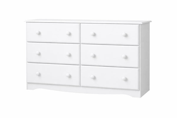 HomeRoots 48 Inch Solid Wood Six Drawer Dresser for Elegant Bedroom Storage and Timeless Organization White 760738