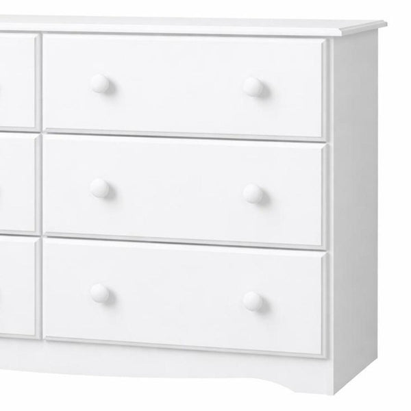 48 Inch Solid Wood Six Drawer Dresser for Elegant Bedroom Storage and Timeless Organization