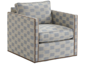 Lexington Tommy Bahama Home Hinsdale Swivel Chair - Luxurious Mid-century Modern Design With Down Cushions And Nailhead Trim   7607-11sw-42