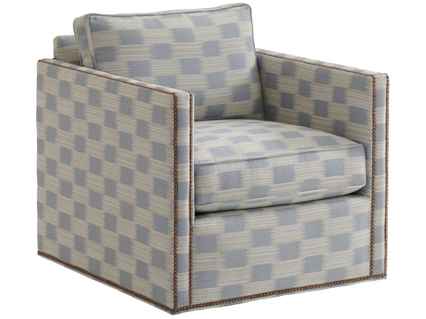 Lexington Tommy Bahama Home Hinsdale Swivel Chair - Luxurious Mid-century Modern Design With Down Cushions And Nailhead Trim   7607-11sw-42