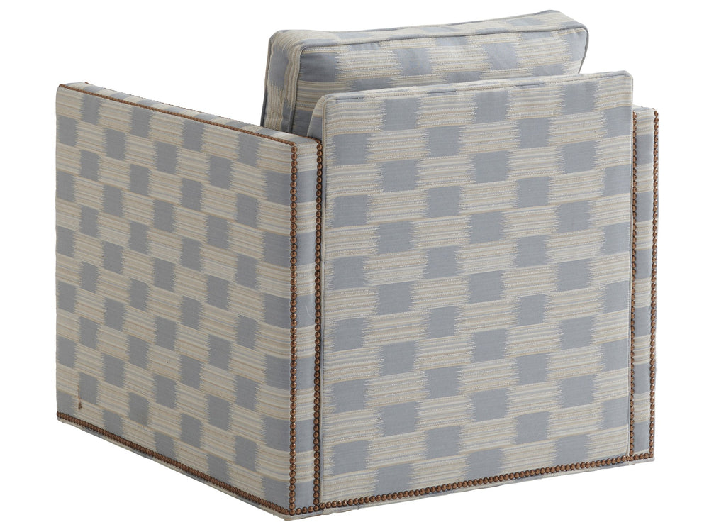 Lexington Tommy Bahama Home Hinsdale Swivel Chair - Luxurious Mid-century Modern Design With Down Cushions And Nailhead Trim   7607-11sw-42