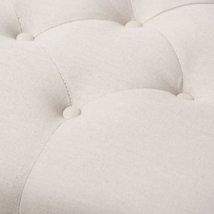 Baxton Studio Baxton Studio Carlotta French Country Coffee Table Ottoman with Weathered Oak & Beige Linen Charm Rectangular TSF-9325-Beige-Otto