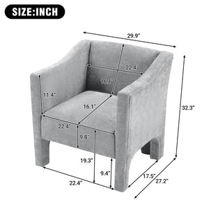 English Elm Modern Barrel Accent Chair Chenille Upholstered Wraparound Armchair for Any Room N763P336531E