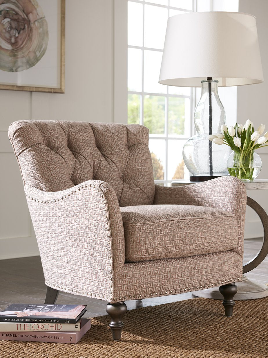 Lexington Westcott Chair - Casual Transitional Styling With Oyster Finish, Tufted Back, And Luxurious Comfort   7609-11-42