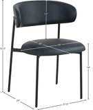 Lupita Black Vegan Leather Dining Chair 760Black-C Meridian Furniture