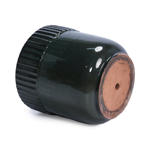 English Elm 3 Pieces Ceramic Flowerpot Set – Handcrafted Antique Black Planters For Indoor & Outdoor Use W3273P321472