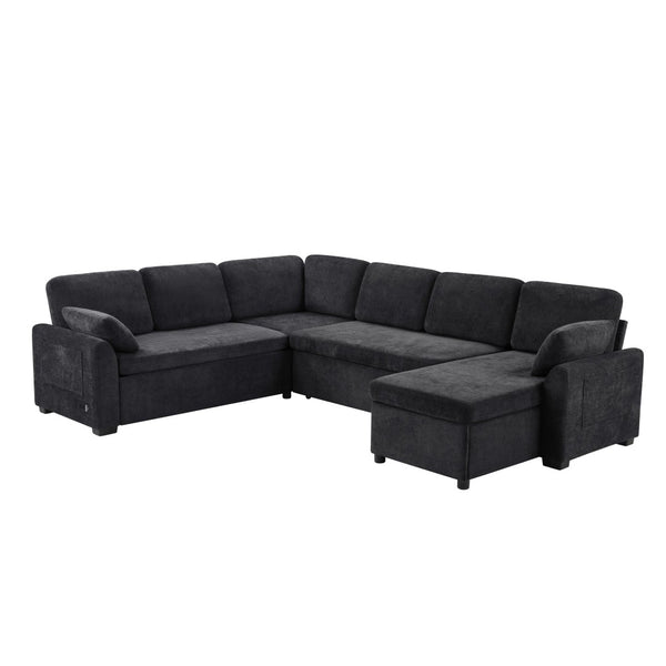English Elm Swivel Barrel Accent Chair Chenille Tufted Round Club Seat for Living Room Lounge Black N719S002380B