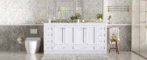 English Elm 72-inch Shaker Double Bathroom Vanity with Resin Basin and Soft Close Storage N729P000030K