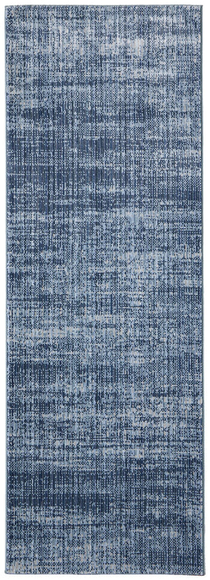 Feizy Rugs Deja Modern Low-pile Rug - Turkish Crafted With Polyester For Stylish Comfort In Any Room Decor Blue,Silver Polypropylene,Polyester Dja39pjfblu000i02