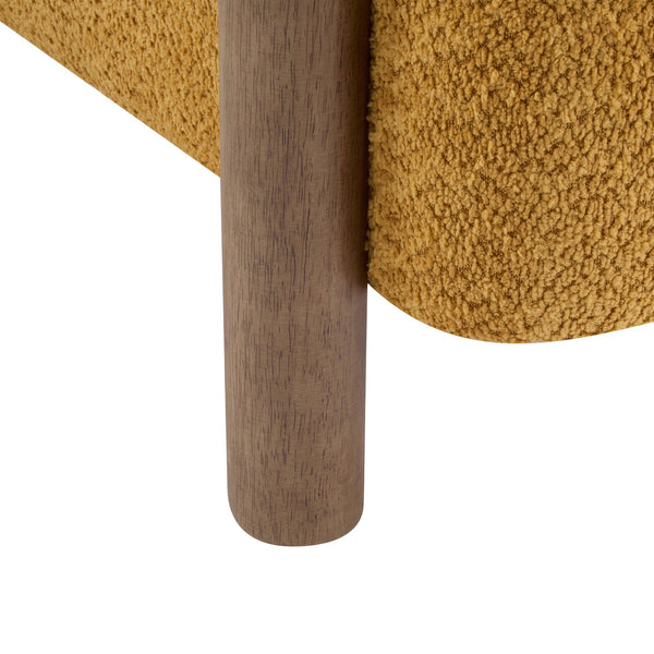 English Elm Christopher Knight Home® - Boucle Plush Bouclé Accent Chair with Rubber Wood Frame, Spring Bag Cushion for Cozy Support Yellow 30.75 L x 28.9 W x 19.25 H N776P268327T