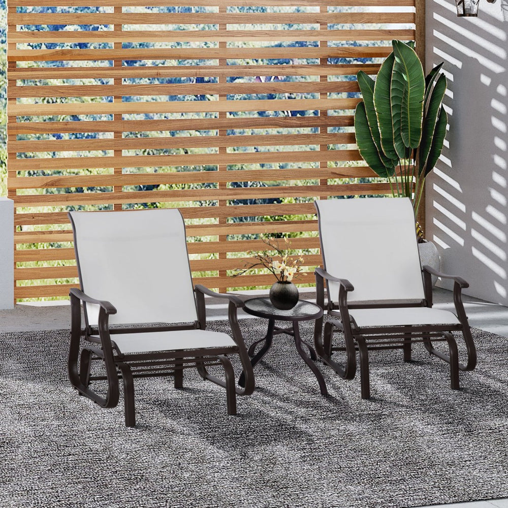 English Elm Outsunny Outdoor Glider Chair - Durable Steel Frame, Breathable Mesh, Smooth Gliding For Relaxing Patio W2225P217100-GIGA