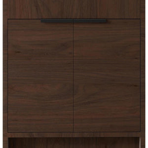 30 Inch Freestanding Wood Bathroom Vanity with Double Doors and Integrated Ceramic Sink Basin