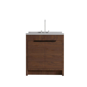 36 Inch Freestanding Wood Bathroom Vanity Cabinet with Integrated White Porcelain Basin