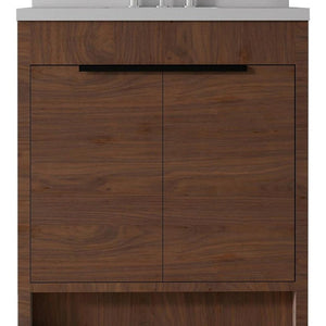 36 Inch Freestanding Wood Bathroom Vanity Cabinet with Integrated White Porcelain Basin