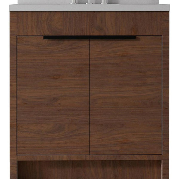 36 Inch Freestanding Wood Bathroom Vanity Cabinet with Integrated White Porcelain Basin