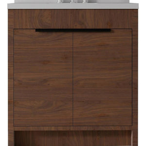 36 Inch Freestanding Wood Bathroom Vanity Cabinet with Integrated White Porcelain Basin