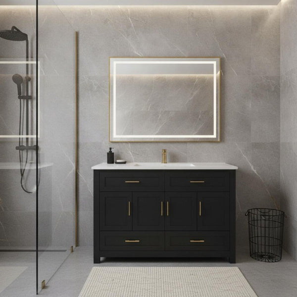 48 Inch Freestanding Bathroom Vanity with Sink Four Doors and Drawers for Modern Bathrooms