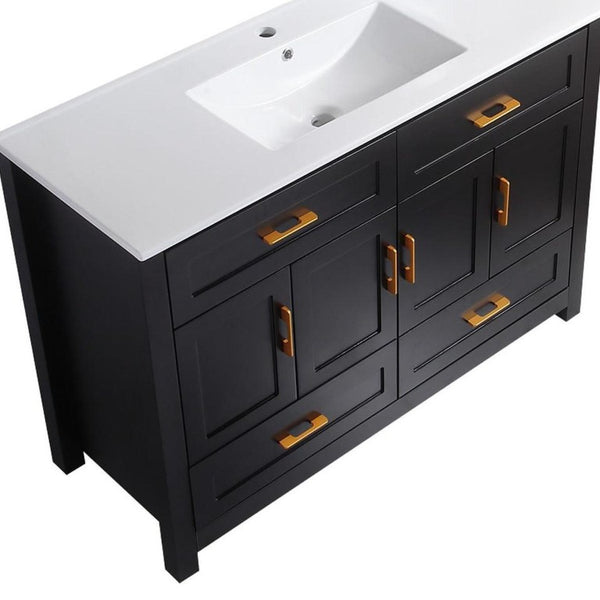 48 Inch Freestanding Bathroom Vanity with Sink Four Doors and Drawers for Modern Bathrooms