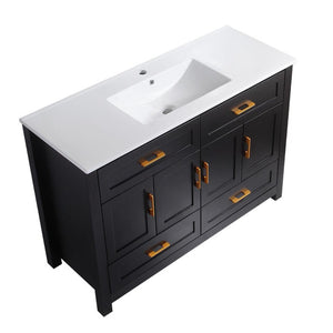 48 Inch Freestanding Bathroom Vanity with Sink Four Doors and Drawers for Modern Bathrooms