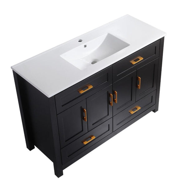 48 Inch Freestanding Bathroom Vanity with Sink Four Doors and Drawers for Modern Bathrooms