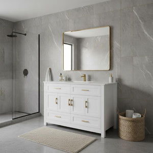 48 Inch Freestanding Bathroom Vanity with Sink Four Doors and Drawers for Modern Bathrooms