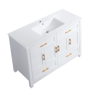 48 Inch Freestanding Bathroom Vanity with Sink Four Doors and Drawers for Modern Bathrooms