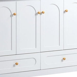 48 Inch Freestanding Wood Bathroom Vanity Cabinet with Sink Four Doors and Two Drawers Storage