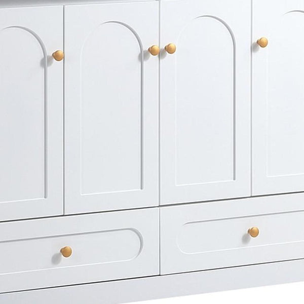 48 Inch Freestanding Wood Bathroom Vanity Cabinet with Sink Four Doors and Two Drawers Storage