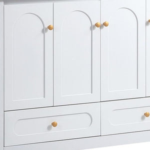 48 Inch Freestanding Wood Bathroom Vanity Cabinet with Sink Four Doors and Two Drawers Storage