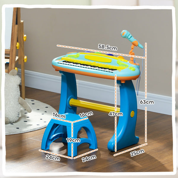 English Elm Qaba Kids Piano Toy Keyboard, 37-Key Musical Instrument Set For Toddlers With Lights & Microphone W2225P249791-GIGA