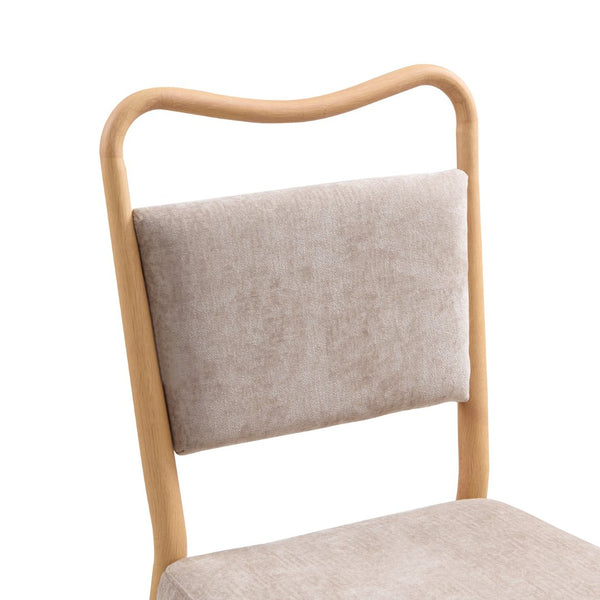 English Elm Armless Dining Chairs Iron Frame Wood Grain Finish Ergonomic Cushioned Seat Set of 2 N771P345831K